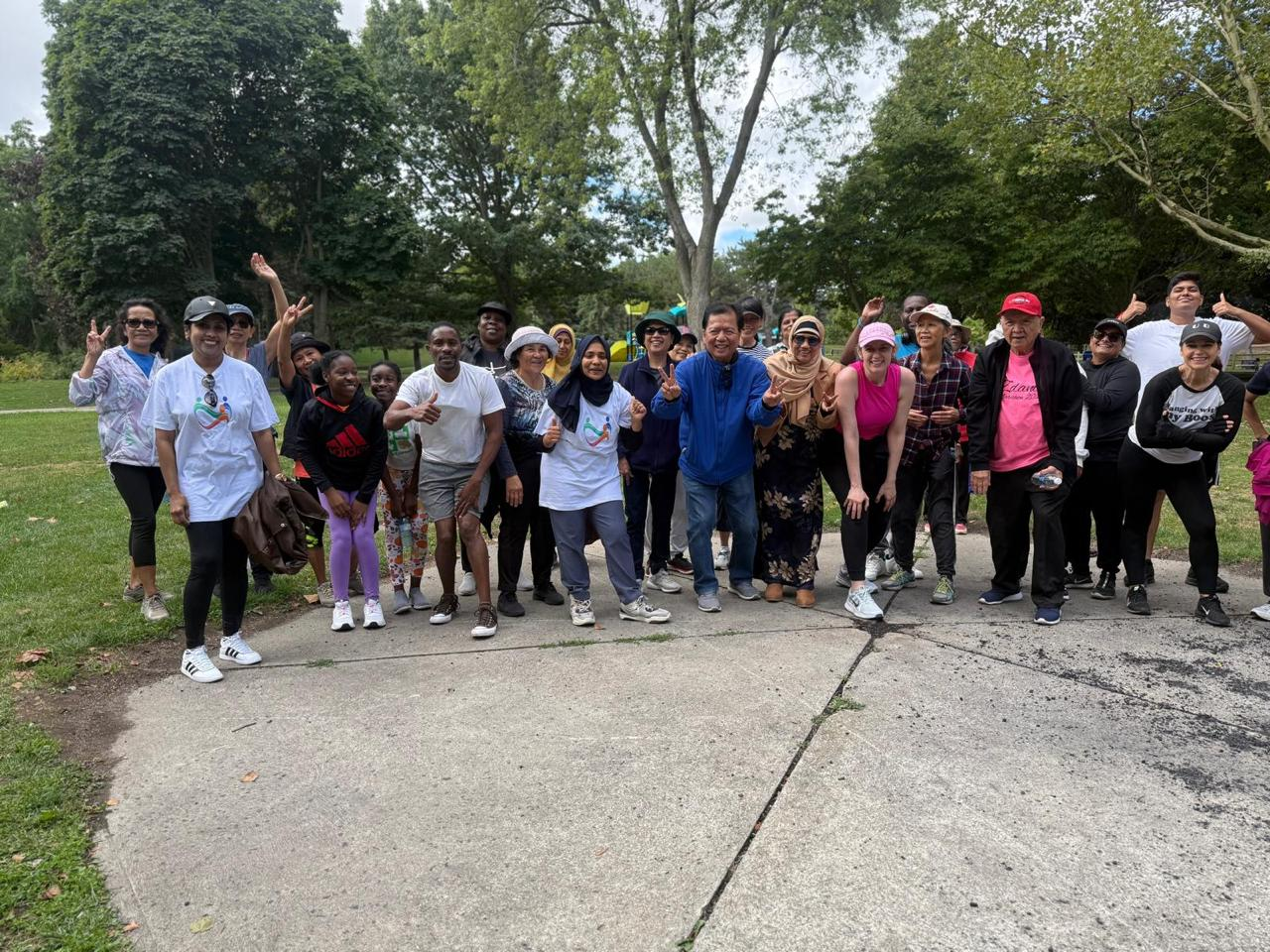 WakeUp Health group members gathered in the park